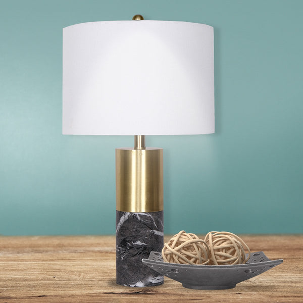 Sarantino Metal and Marble Table Lamp in Black Sarantino
