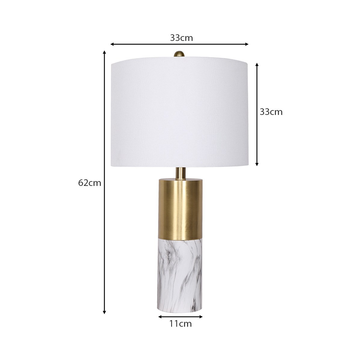 Sarantino Metal And Marble Table Lamp - White Sarantino