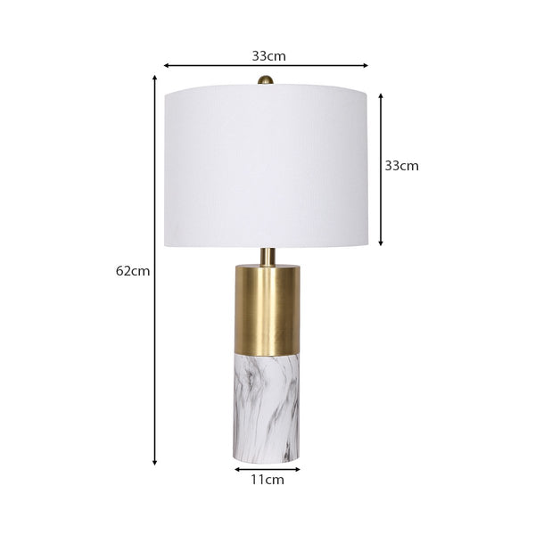 Sarantino Metal And Marble Table Lamp - White Sarantino