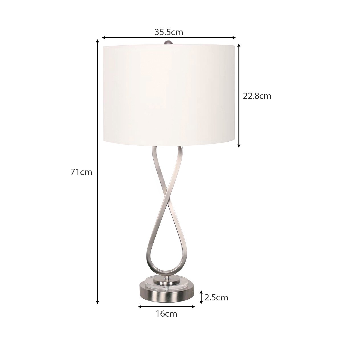 Sarantino Contemporary Table Lamp In Nickel Finish Sarantino