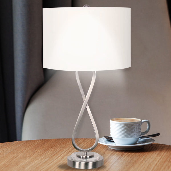 Sarantino Contemporary Table Lamp In Nickel Finish Sarantino