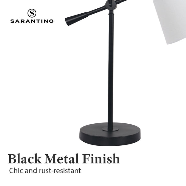 Sarantino Adjustable Metal Table Lamp In Black Sarantino