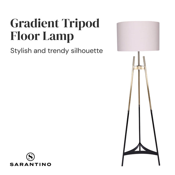 Sarantino Metal Tripod Electric Floor Lamp Gradient Finish Sarantino
