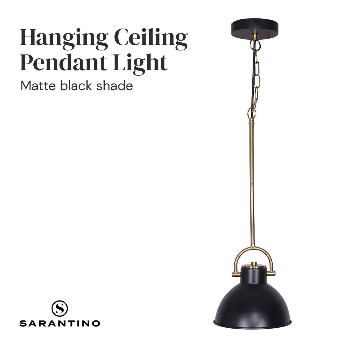 Sarantino Black and Gold Pendant Light Sarantino