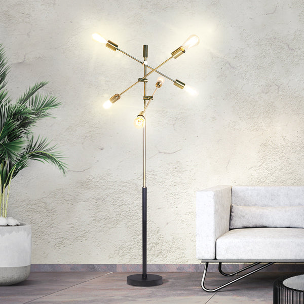 Sarantino 6-Light Metal Sputnik Floor Lamp Sarantino