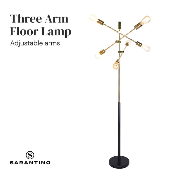 Sarantino 6-Light Metal Sputnik Floor Lamp Sarantino