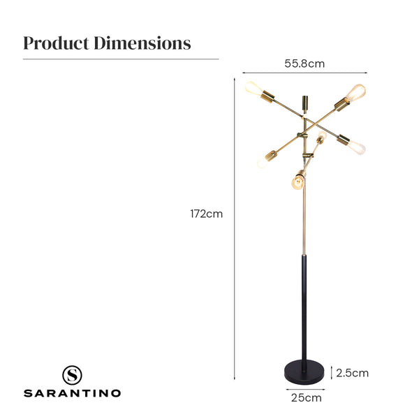Sarantino 6-Light Metal Sputnik Floor Lamp Sarantino