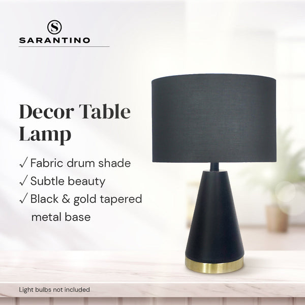 Sarantino Metal Table Lamp in Black and Gold Sarantino