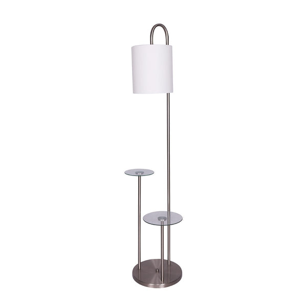 Sarantino Metal Floor Lamp with Glass Shelves Sarantino