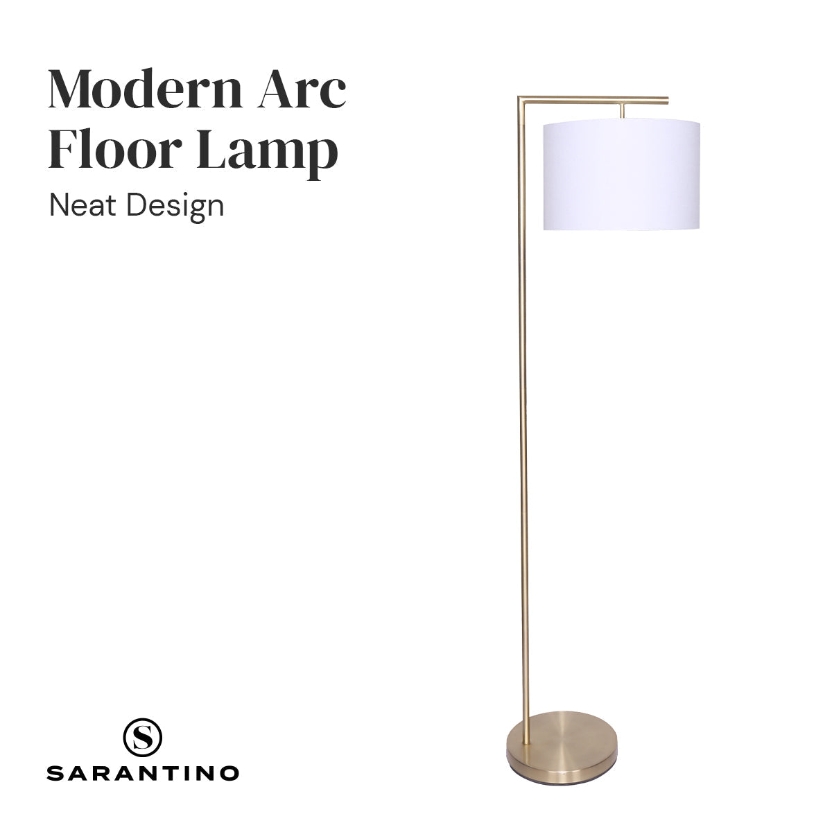 Sarantino 90-Degree Modern Arc Floor Lamp Sarantino