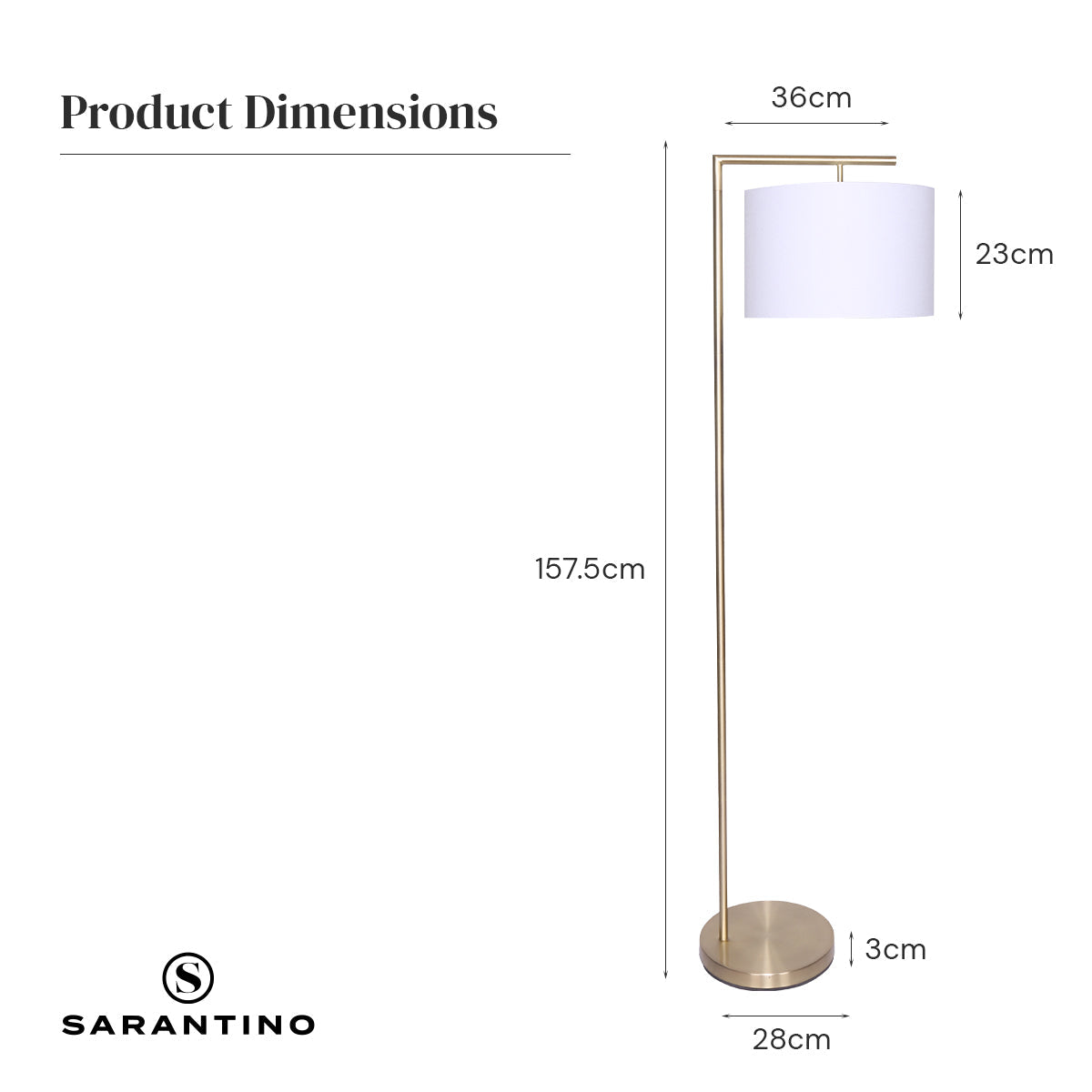 Sarantino 90-Degree Modern Arc Floor Lamp Sarantino