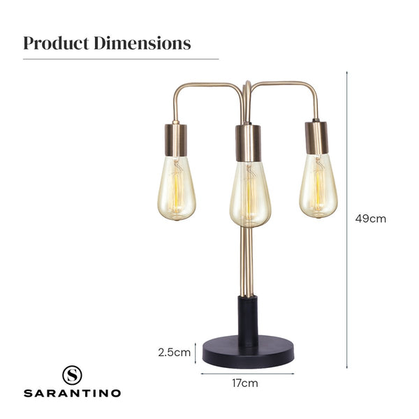 Sarantino Exposed Bulb Industrial Table Lamp Sarantino