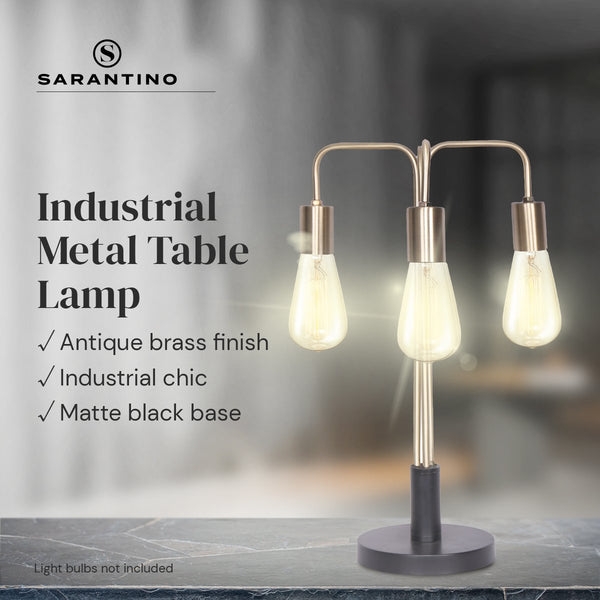 Sarantino Exposed Bulb Industrial Table Lamp Sarantino