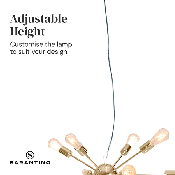 Sarantino 15-Light Sputnik Chandelier in Brass Finish Sarantino