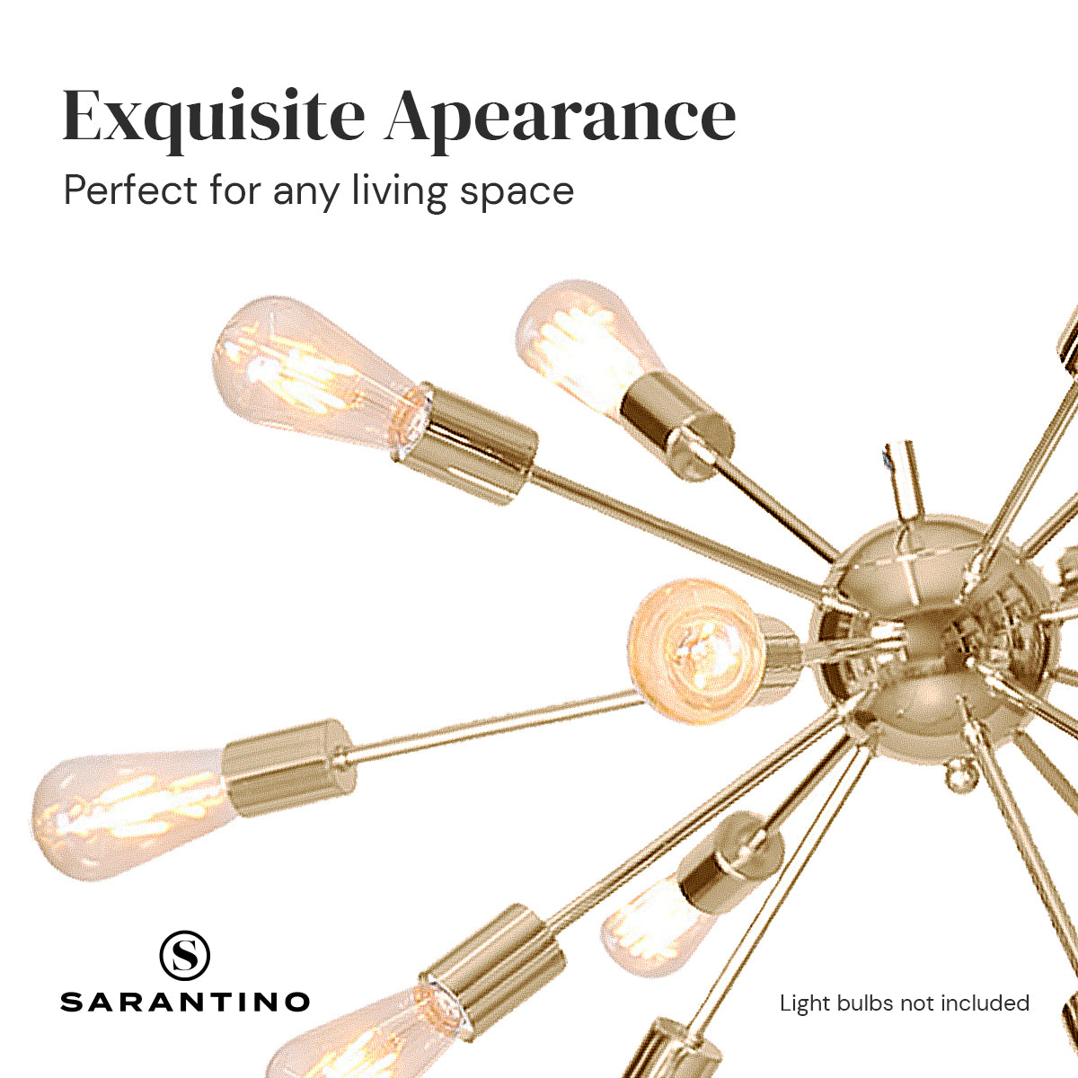Sarantino 15-Light Sputnik Chandelier in Brass Finish Sarantino