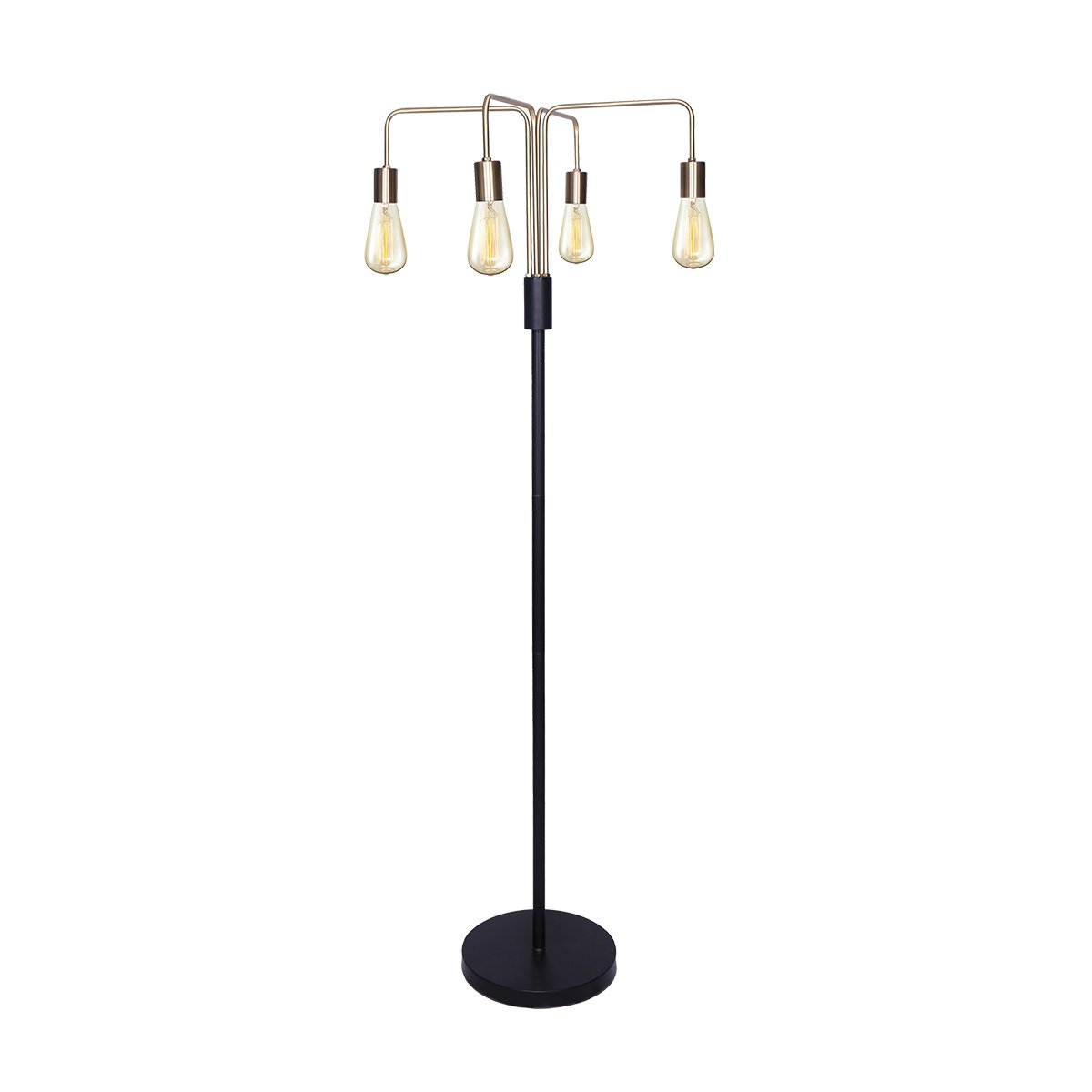 Sarantino Modern Exposed Bulb 4-Arm Industrial Light Floor Lamp Sarantino
