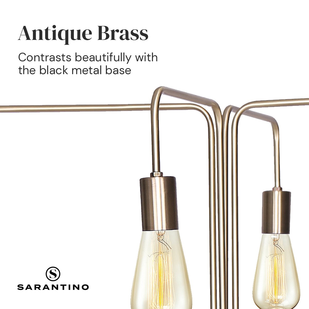 Sarantino Modern Exposed Bulb 4-Arm Industrial Light Floor Lamp Sarantino