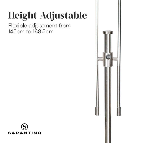 Sarantino Brushed Nickel Height-Adjustable Metal Floor Lamp Sarantino