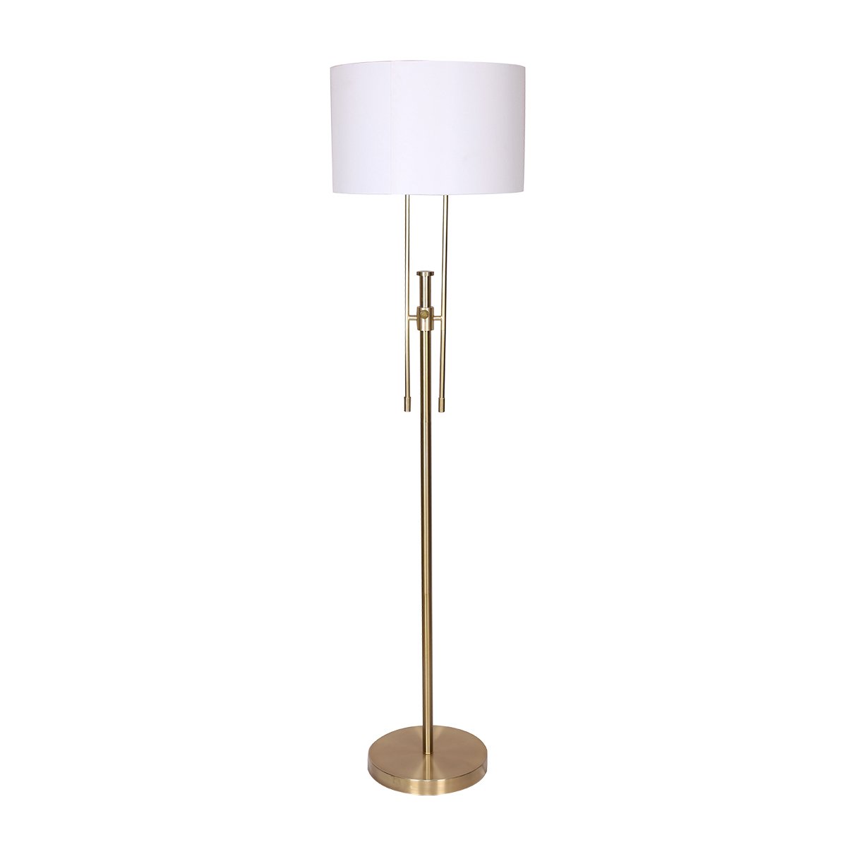 Sarantino Brushed Gold Height-Adjustable Metal Floor Lamp Sarantino