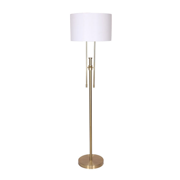 Sarantino Brushed Gold Height-Adjustable Metal Floor Lamp Sarantino