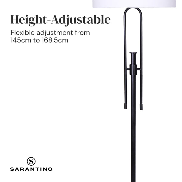Sarantino Height-Adjustable Metal Floor Lamp Matte Black Sarantino