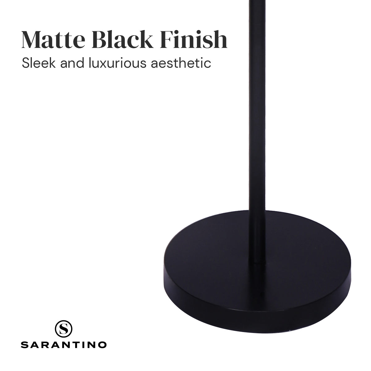 Sarantino Height-Adjustable Metal Floor Lamp Matte Black Sarantino
