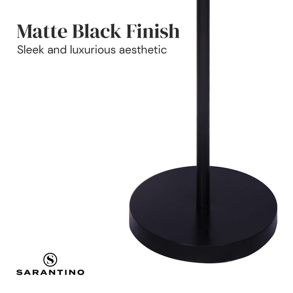 Sarantino Height-Adjustable Metal Floor Lamp Matte Black Sarantino