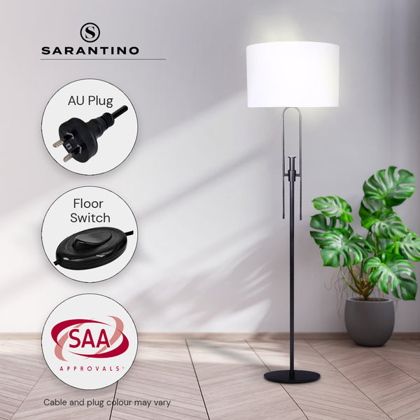 Sarantino Height-Adjustable Metal Floor Lamp Matte Black Sarantino