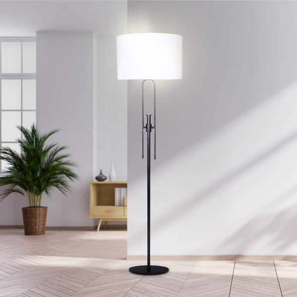 Sarantino Height-Adjustable Metal Floor Lamp Matte Black Sarantino
