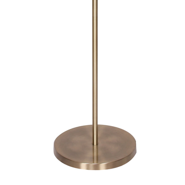 Sarantino Metal Floor Lamp in Antique Brass Finish with Cream Linen Fabric Shade Sarantino