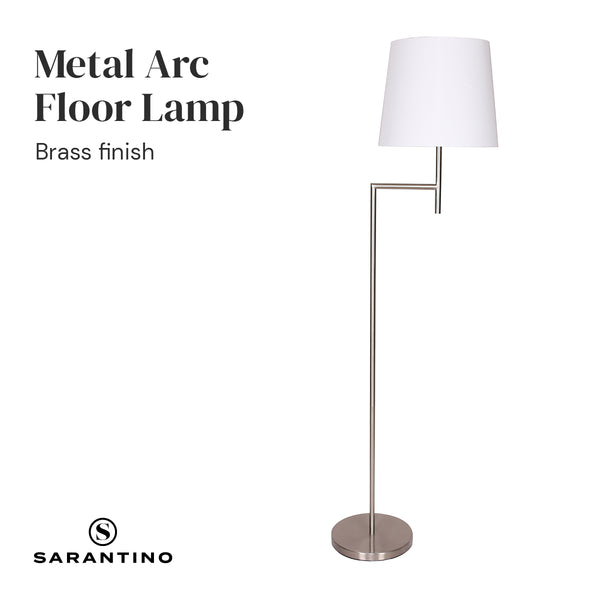Sarantino Nickel Metal Arc Floor Lamp Sarantino