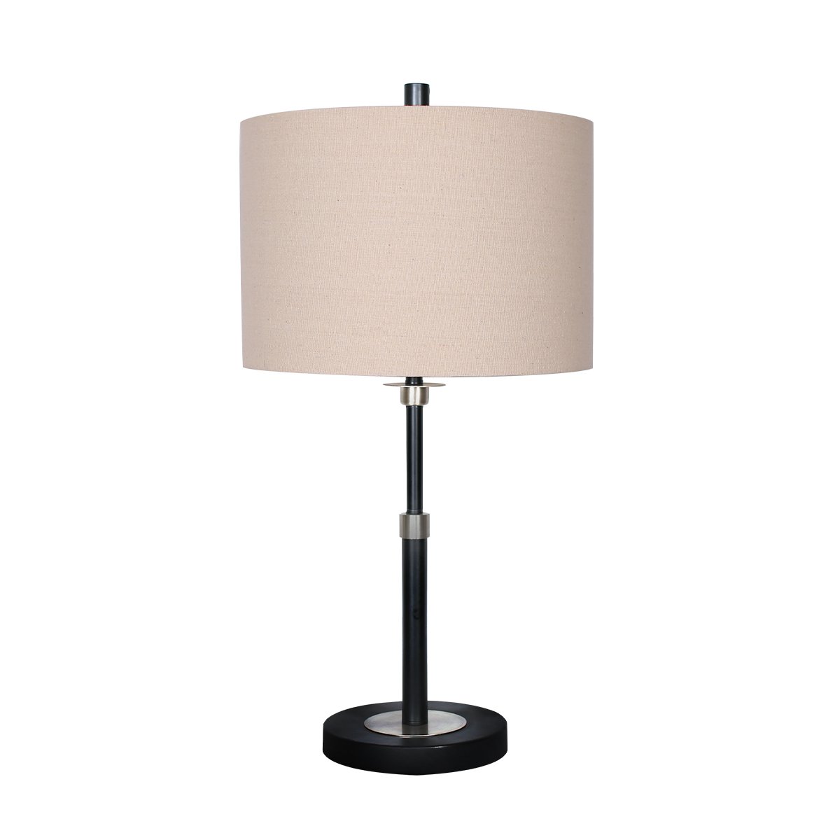 Sarantino Metal Table Lamp with Linen Drum Shade Sarantino