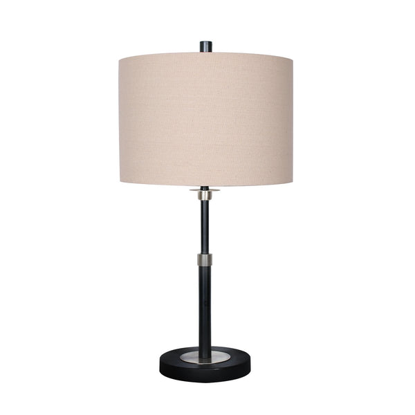Sarantino Metal Table Lamp with Linen Drum Shade Sarantino