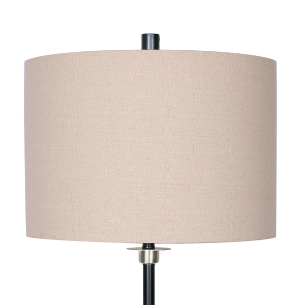Sarantino Metal Table Lamp with Linen Drum Shade Sarantino