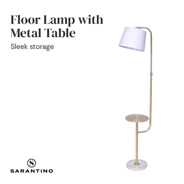 Sarantino Marble & Metal End Table Top Floor Lamp Sarantino