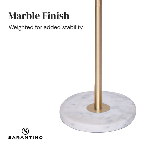 Sarantino Marble & Metal End Table Top Floor Lamp Sarantino