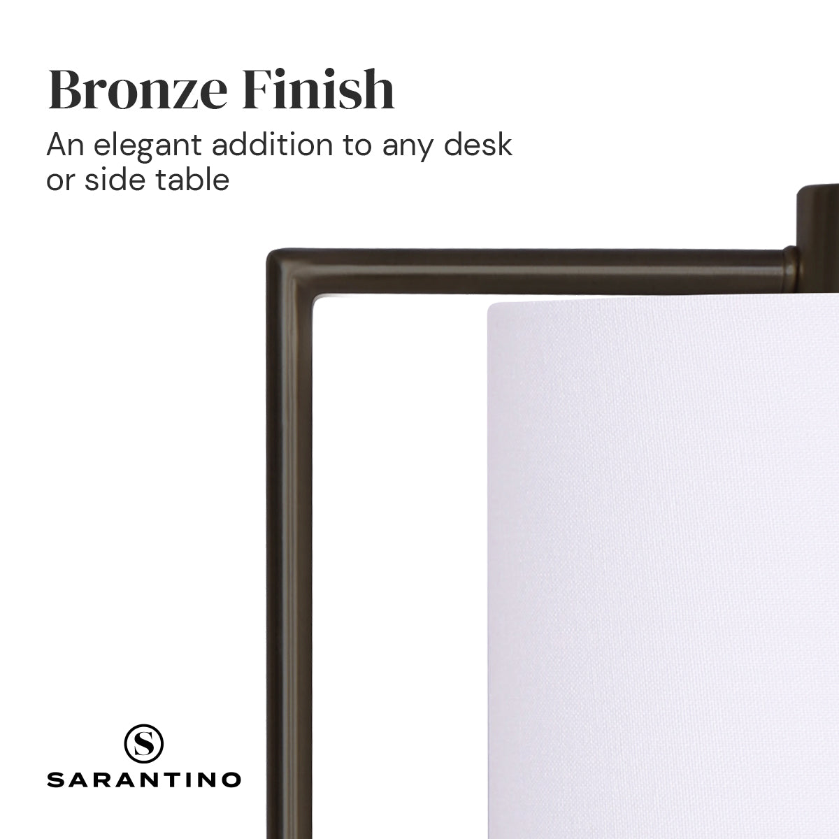 Sarantino Metal Task Lamp with USB Charging Port Bronze Finish Sarantino