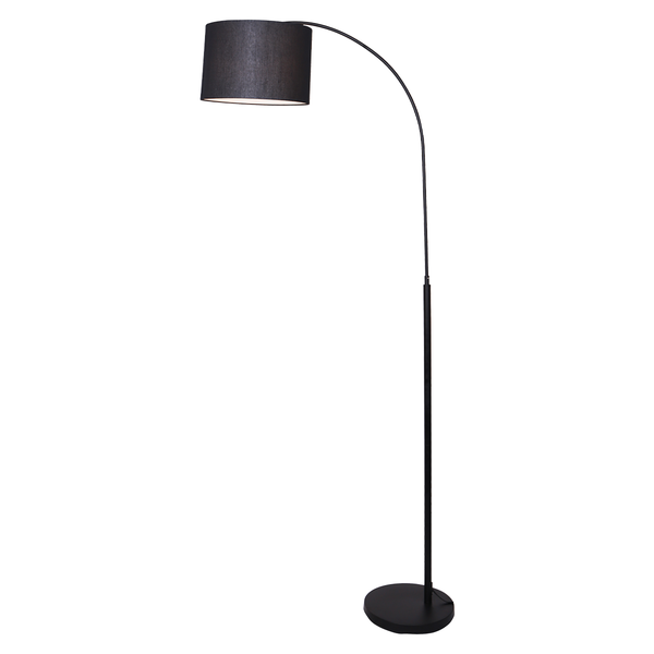 Sarantino Metal Arc Arm Floor Lamp Shade Black Sarantino
