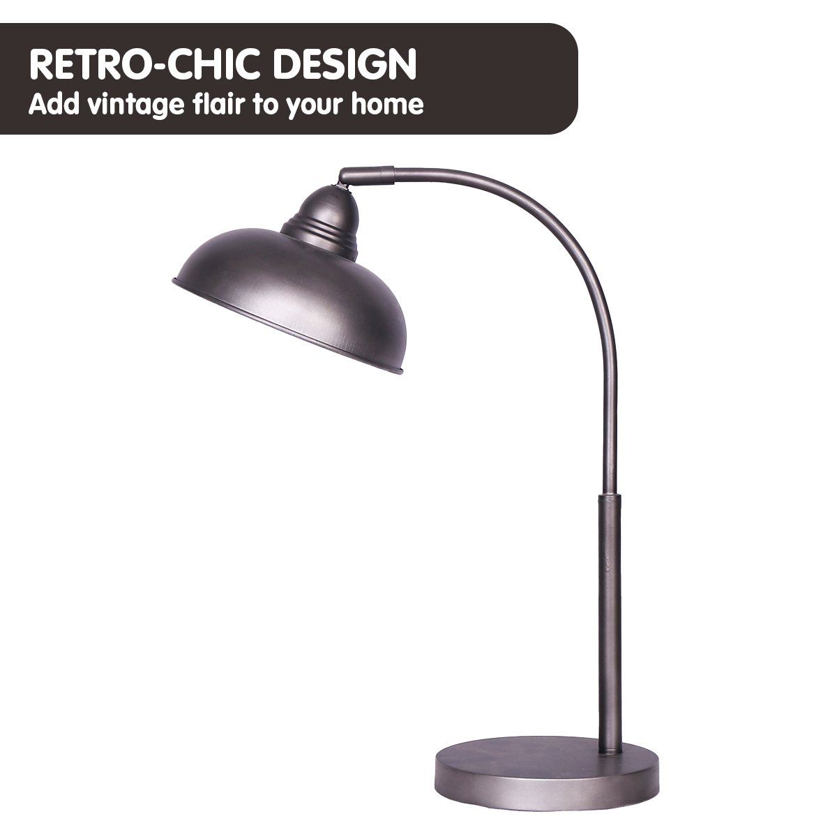 Sarantino Table Lamp Industrial Chic Adjustable Angle - Dark Grey Sarantino