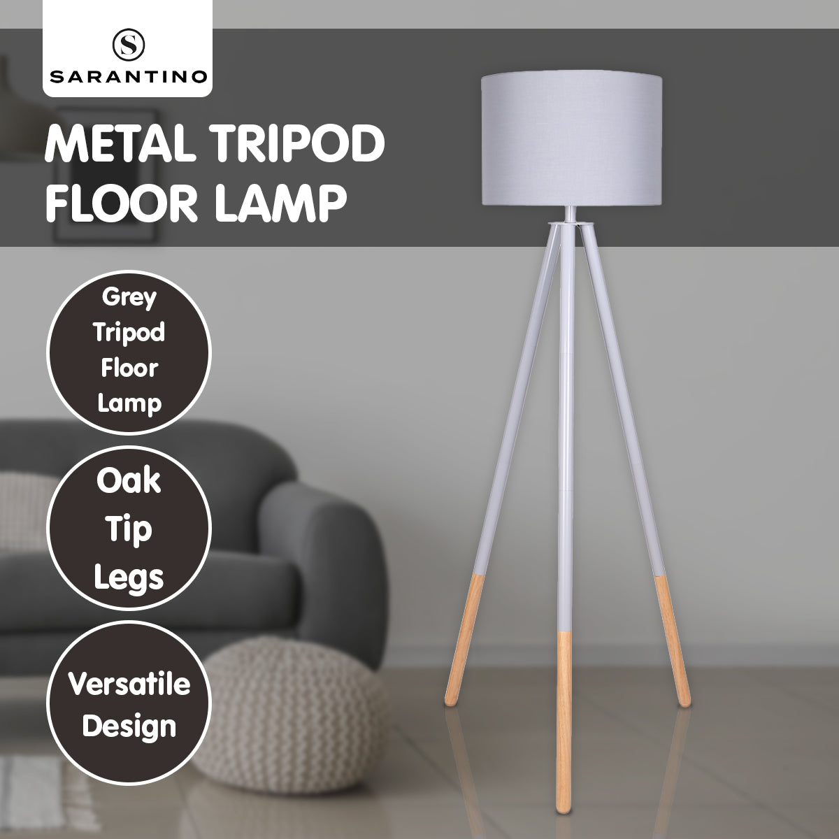 Sarantino Adjustable Height Arc Floor Lamp Antique Brass Shade Sarantino