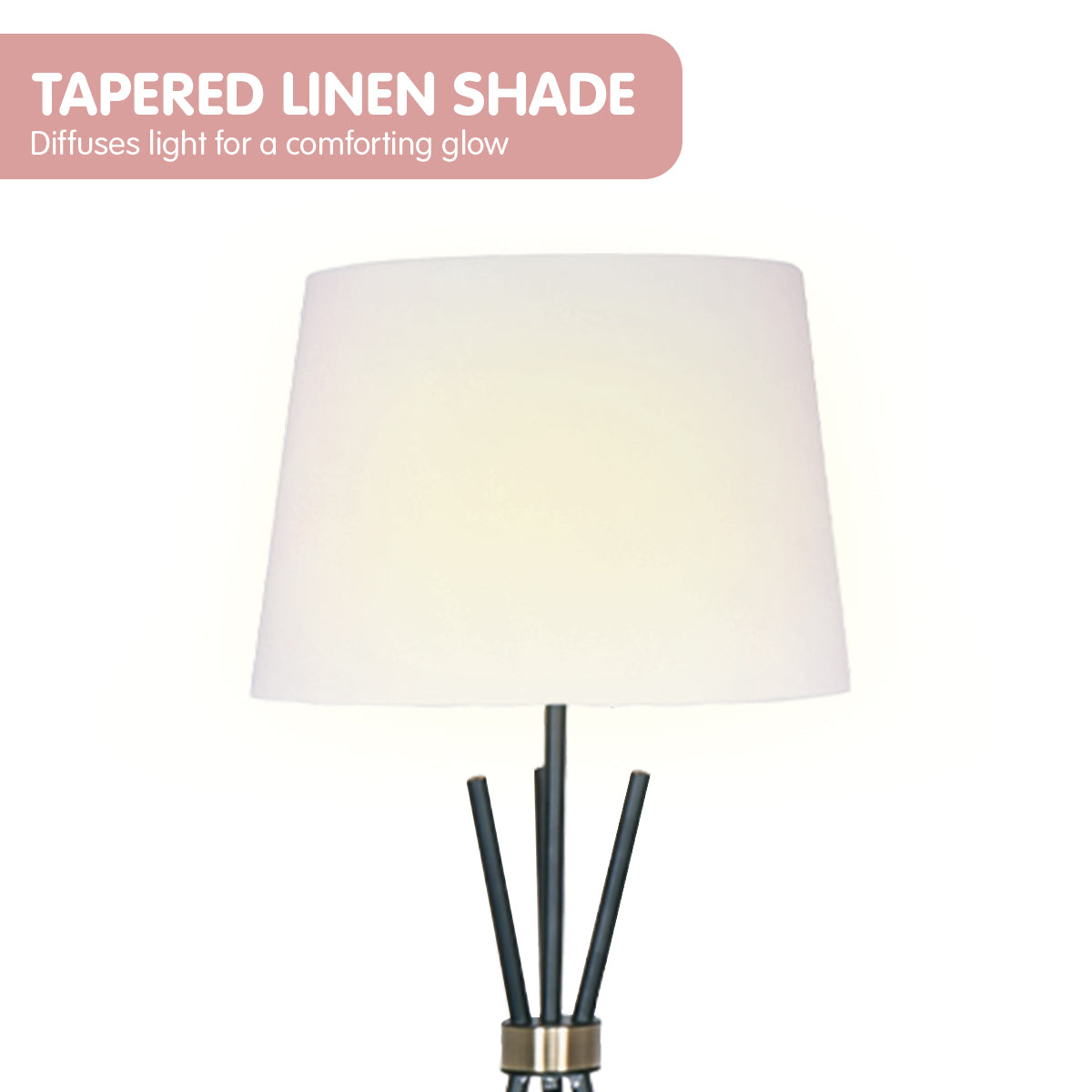 Sarantino Tripod Floor Lamp in Metal and Antique Brass Sarantino