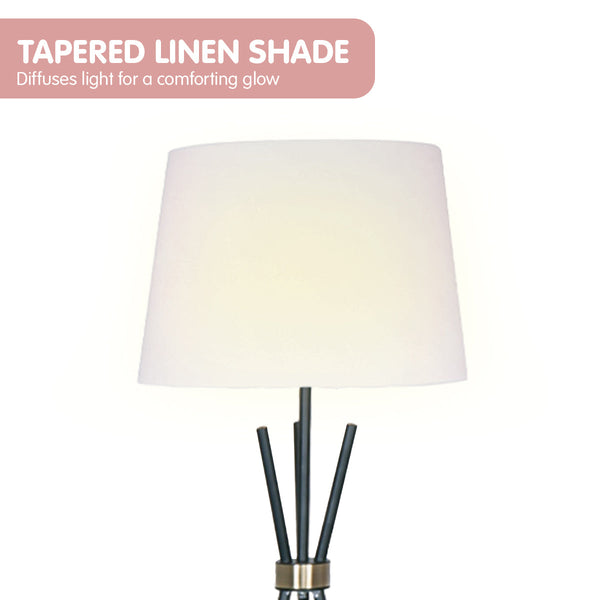 Sarantino Tripod Floor Lamp in Metal and Antique Brass Sarantino