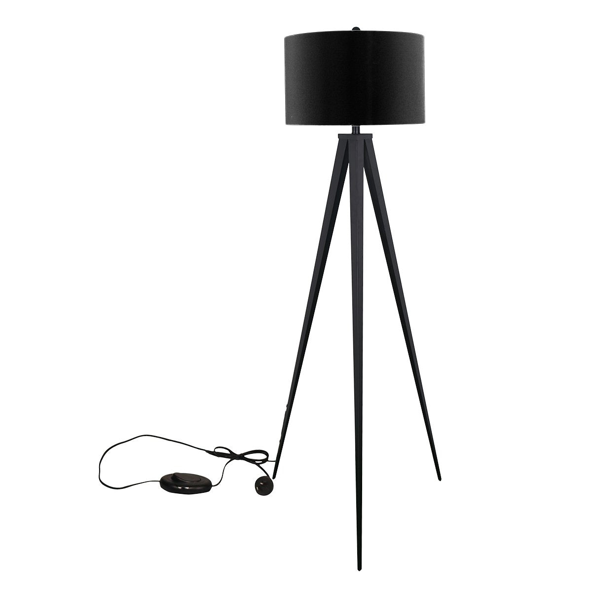 Sarantino Minimalist Modern Tripod Floor Lamp Black Sarantino