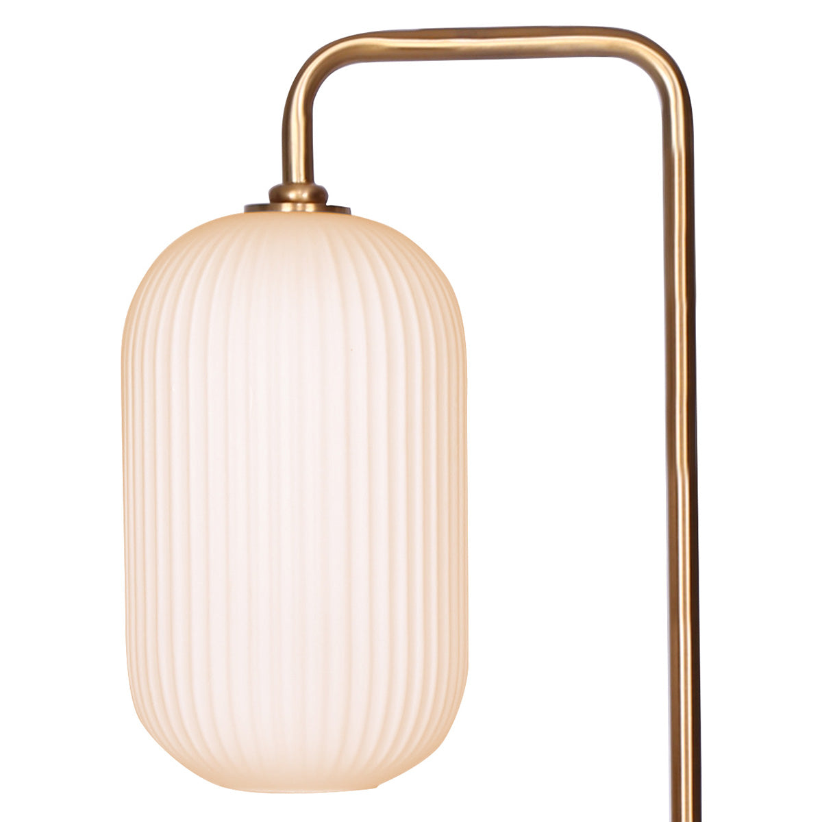 Sarantino Metal Floor Lamp With Opal Glass Shade Sarantino