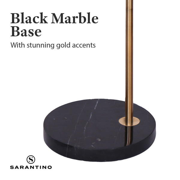 Sarantino Metal Floor Lamp With Opal Glass Shade Sarantino