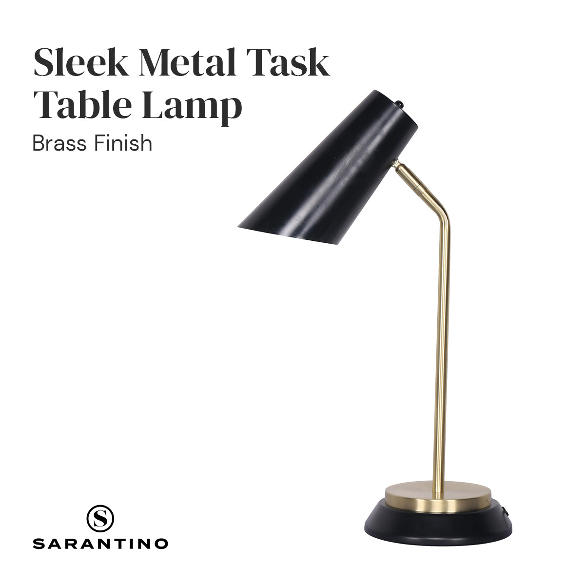 Sarantino Electric Reading Light Table Lamp Brass Finish - Black Sarantino