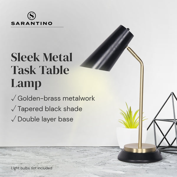 Sarantino Electric Reading Light Table Lamp Brass Finish - Black Sarantino