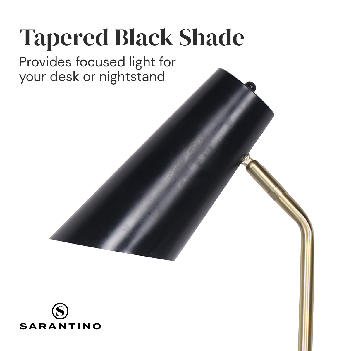 Sarantino Electric Reading Light Table Lamp Brass Finish - Black Sarantino