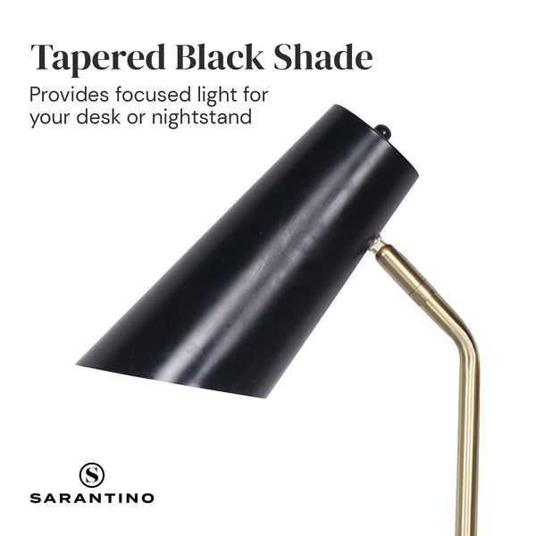 Sarantino Electric Reading Light Table Lamp Brass Finish - Black Sarantino