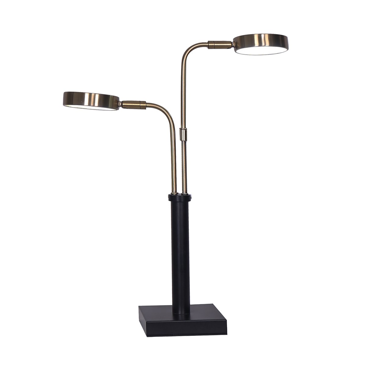 Sarantino LED Metal Table Lamp with 2 Lights Brushed Gold Black Finish Sarantino